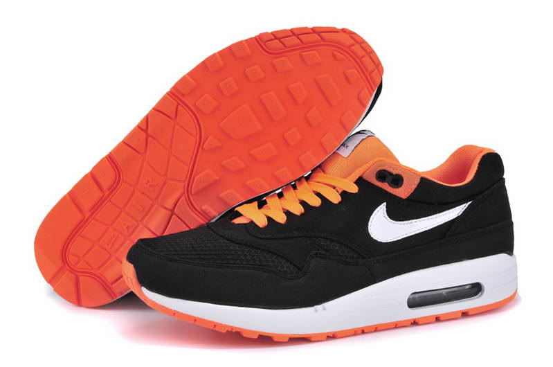 Nike Air Max 1 87 Fourrure Chaussures Hommes Noir Orange